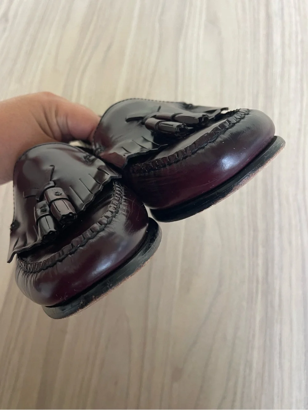 G.H. Bass & Co. Burgundy Tassel Kiltie Loafers